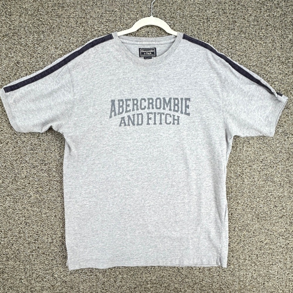 Abercrombie & Fitch T Shirt Grey Spellout Short Sleeve Cotton Mens Large